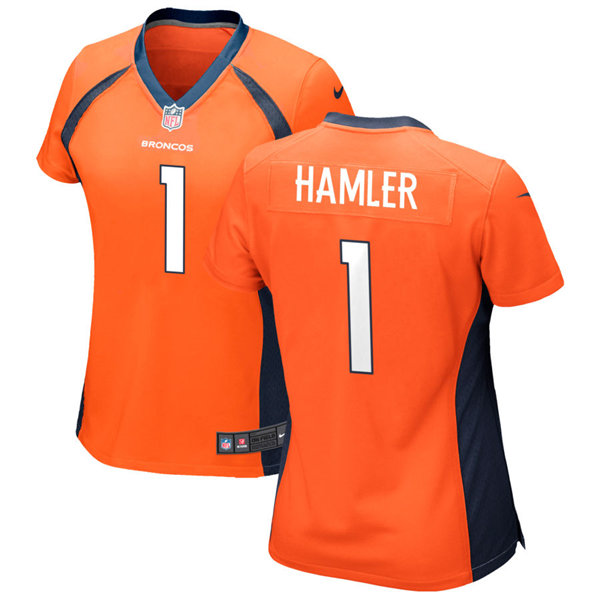 Womens Denver Broncos #1 K. J. Hamler Nike Orange Limited Player Jersey