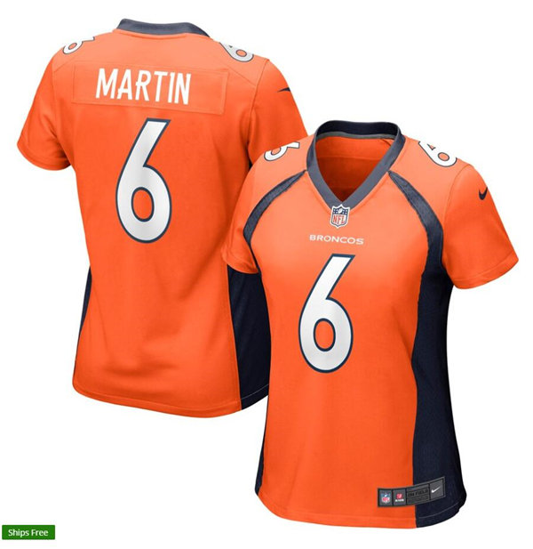 Womens Denver Broncos #6 Sam Martin Nike Orange Limited Player Jersey