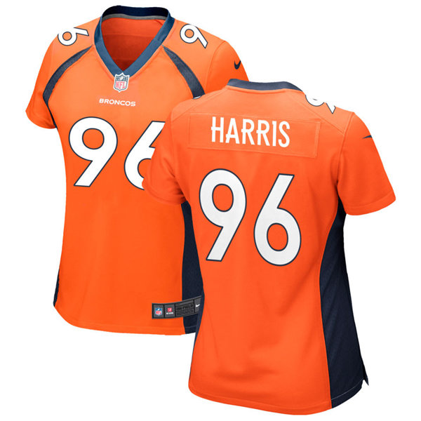 Womens Denver Broncos #96 Shelby Harris Nike Orange Limited Player Jersey