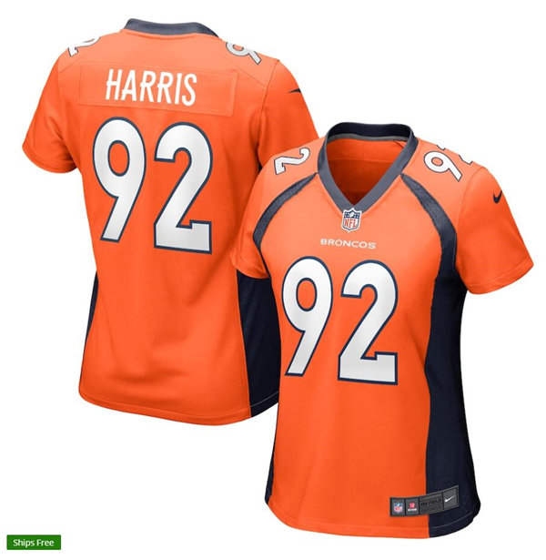 Womens Denver Broncos #92 Jonathan Harris Nike Orange Limited Player Jersey