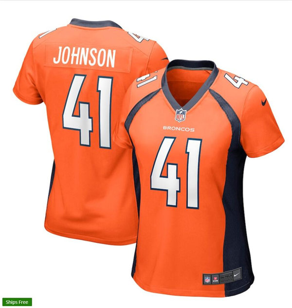 Womens Denver Broncos #41 Jamar Johnson Nike Orange Limited Player Jersey Womens Denver Broncos #41 Jamar Johnson Nike Orange Limited Player Jersey