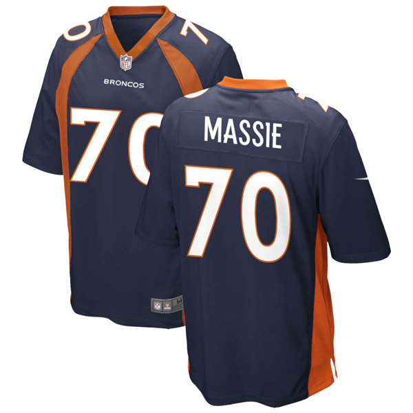 Womens Denver Broncos #70 Bobby Massie Nike Navy Limited Player Jersey