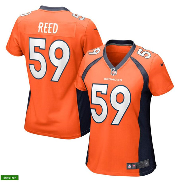 Womens Denver Broncos #59 Malik Reed Nike Orange Limited Player Jersey