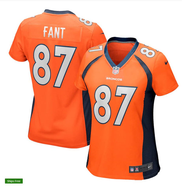 Womens Denver Broncos #87 Noah Fant Nike Orange Limited Player Jersey