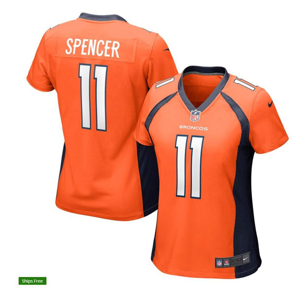 Womens Denver Broncos #11 Diontae Spencer Nike Orange Limited Player Jersey
