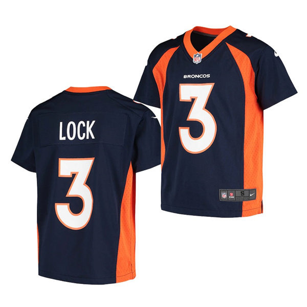 Youth Denver Broncos #3 Drew Lock Nike Navy Limited Player Jersey