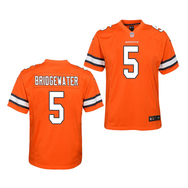 Youth Denver Broncos #5 Teddy Bridgewater Nike Orange Color Rush Limited Player Jersey