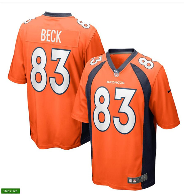 Mens Denver Broncos #83 Andrew Beck Nike Orange Vapor Untouchable Limited Jersey