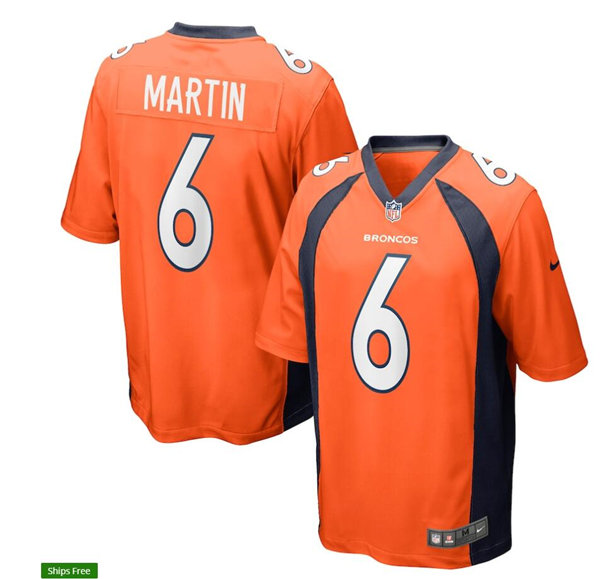 Mens Denver Broncos #6 Sam Martin Nike Orange Vapor Untouchable Limited Jersey