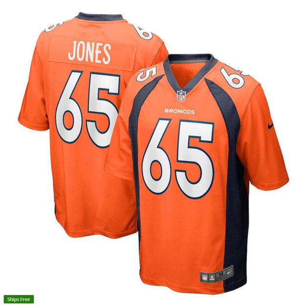 Mens Denver Broncos #65 Brett Jones Nike Orange Vapor Untouchable Limited Jersey