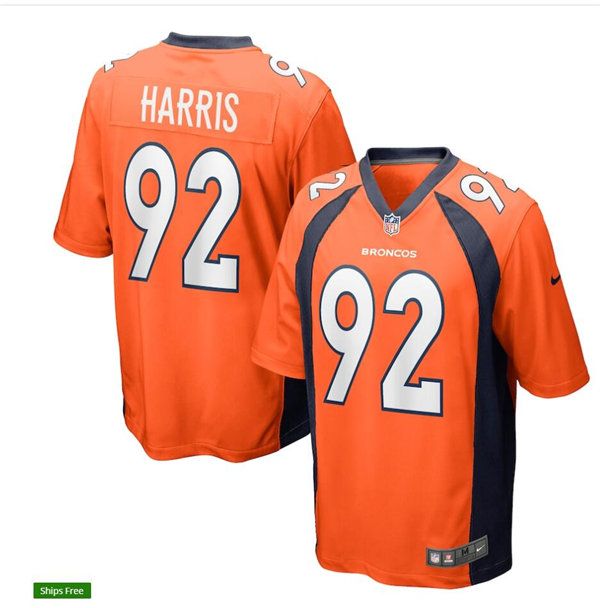 Mens Denver Broncos #92 Jonathan Harris Nike Orange Vapor Untouchable Limited Jersey