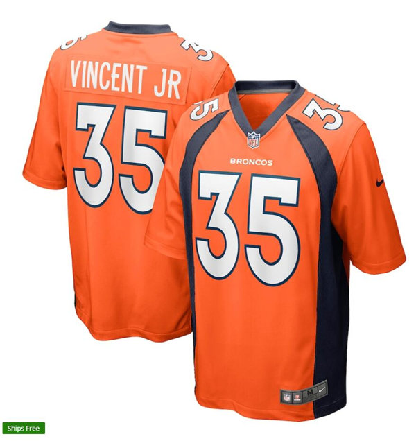 Mens Denver Broncos #35 Kary Vincent Jr. Nike Orange Vapor Untouchable Limited Jersey
