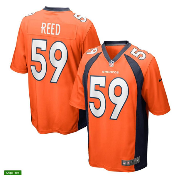Mens Denver Broncos #59 Malik Reed Nike Orange Vapor Untouchable Limited Jersey