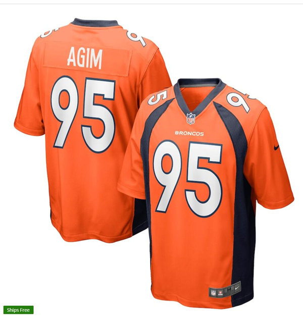 Mens Denver Broncos #95 McTelvin Agim Nike Orange Vapor Untouchable Limited Jersey