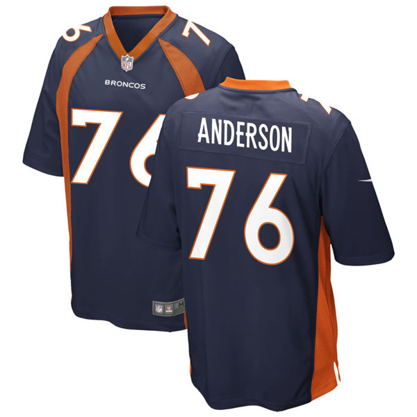 Mens Denver Broncos #76 Calvin Anderson Nike Navy Vapor Untouchable Limited Jersey