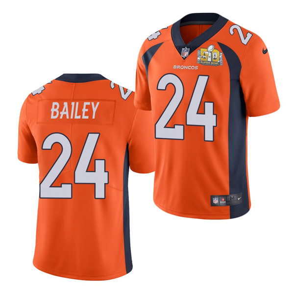 Mens Denver Broncos Retired Player #24 Champ Bailey Nike Orange Vapor Untouchable Limited Jersey
