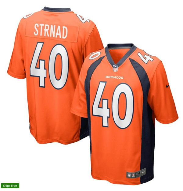 Mens Denver Broncos #40 Justin Strnad Nike Orange Vapor Untouchable Limited Jersey