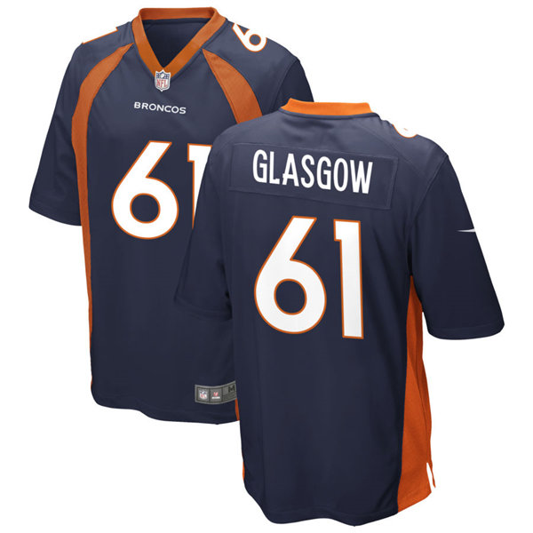Mens Denver Broncos #61 Graham Glasgow Nike Navy Vapor Untouchable Limited Jersey