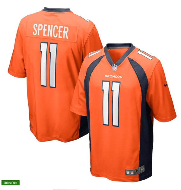 Mens Denver Broncos #11 Diontae Spencer Nike Orange Vapor Untouchable Limited Jersey