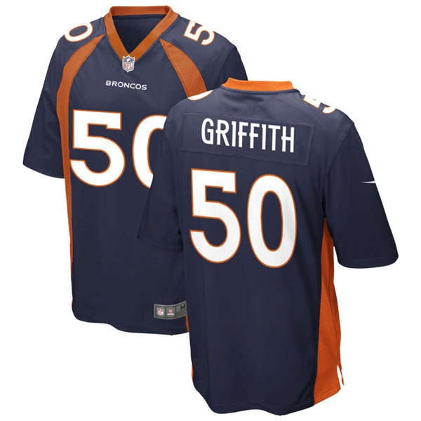 Mens Denver Broncos #50 Jonas Griffith Nike Navy Vapor Untouchable Limited Jersey