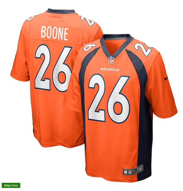 Mens Denver Broncos #26 Mike Boone Nike Orange Vapor Untouchable Limited Jersey