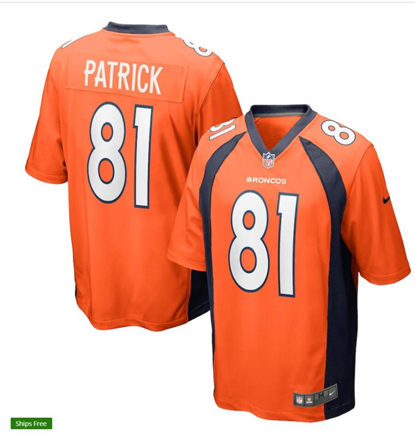 Mens Denver Broncos #81 Tim Patrick Nike Orange Vapor Untouchable Limited Jersey