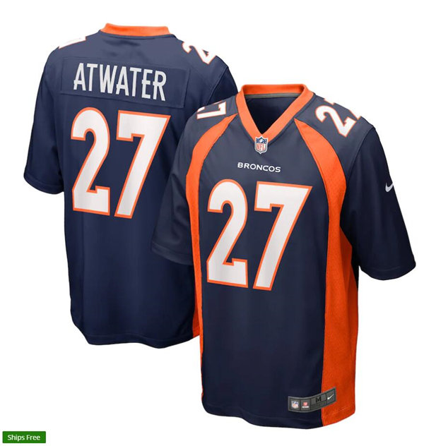 Mens Denver Broncos Retired Player #27 Steve Atwater Nike Navy Vapor Untouchable Limited Jersey