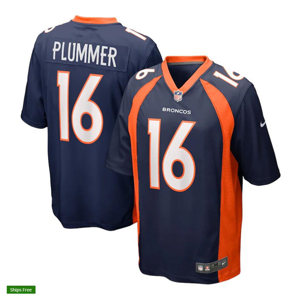 Mens Denver Broncos Retired Player #16 Jake Plummer Nike Navy Vapor Untouchable Limited Jersey