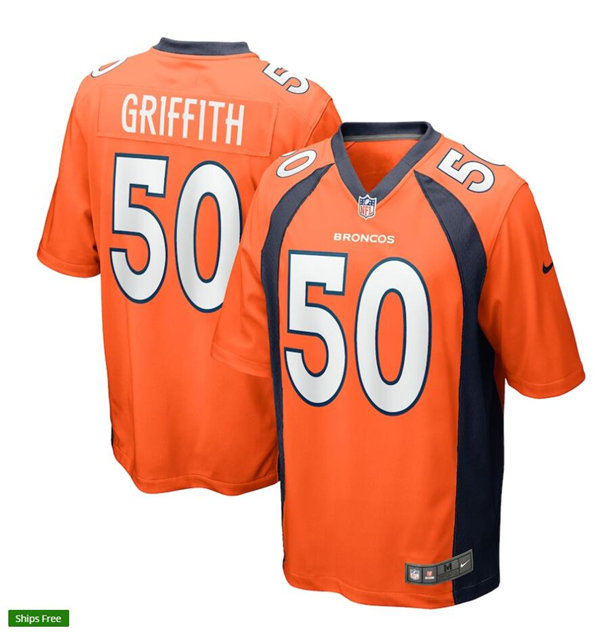 Mens Denver Broncos #50 Jonas Griffith Nike Orange Vapor Untouchable Limited Jersey