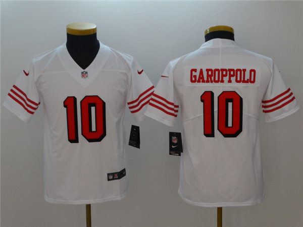 Youth San Francisco 49ers #10 Jimmy Garoppolo Nike White Color Rush Legend Player Jersey