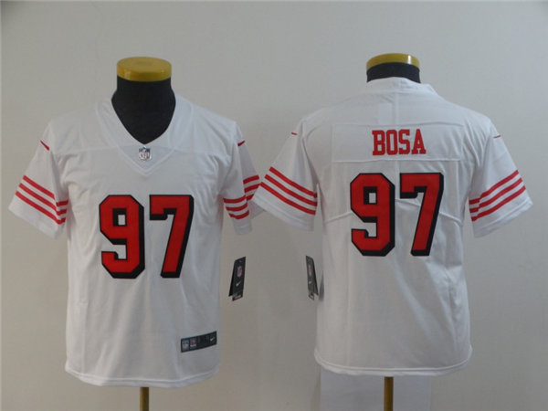 Youth San Francisco 49ers #97 Nick Bosa Nike White Color Rush Legend Player Jersey Youth San Francisco 49ers #97 Nick Bosa Nike White Color Rush Legend Player Jersey
