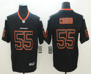 Men's Denver Broncos #55 Bradley Chubb 2018 Black Lights Out Color Rush Stitched NFL Nike Limited Jersey