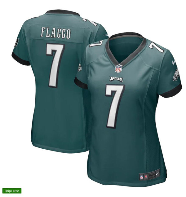 Womens Philadelphia Eagles #7 Joe Flacco Nike Midnight Nike Midnight Green Limited Jersey