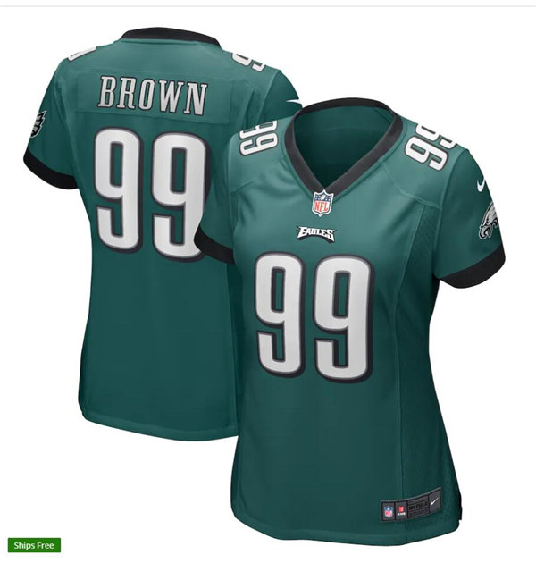 Womens Philadelphia Eagles Retired Player #99 Jerome Brown Nike Midnight Green Limited Jersey