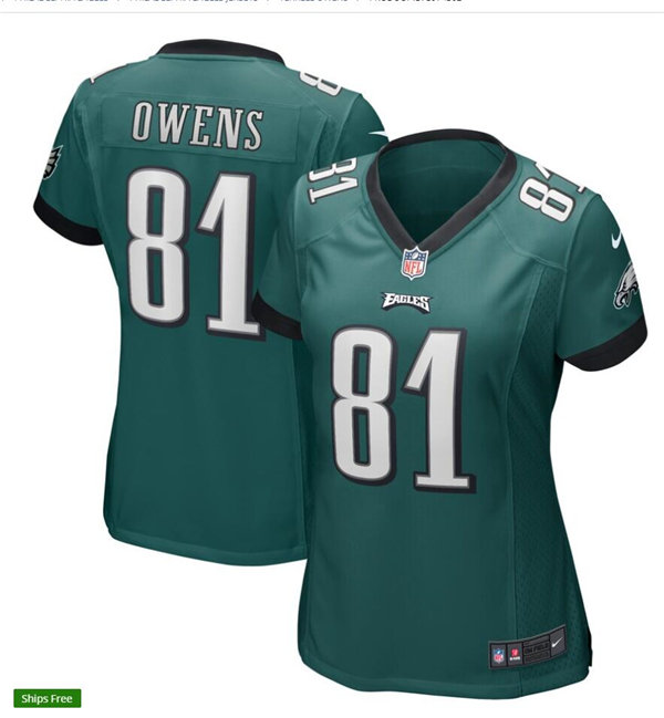 Womens Philadelphia Eagles Retired Player #81 Terrell Owens Nike Midnight Green Limited Jersey Womens Philadelphia Eagles Retired Player #81 Terrell Owens Nike Midnight Green Limited Jersey
