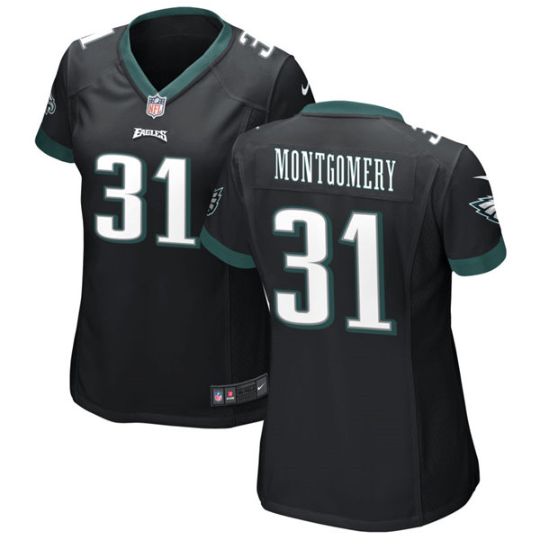 Womens Philadelphia Eagles Retired Player #31 Wilbert Montgomery Nike Black Limited Jersey