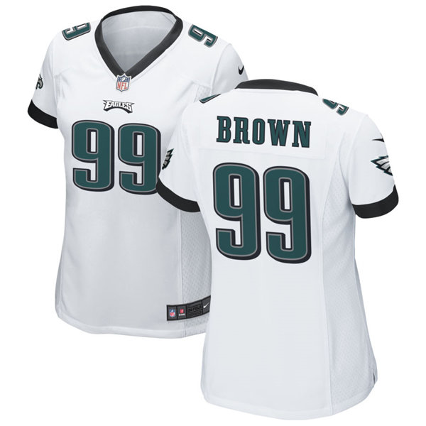 Womens Philadelphia Eagles Retired Player #99 Jerome Brown Nike White Limited Jersey