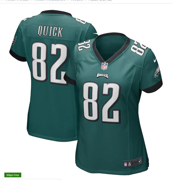 Womens Philadelphia Eagles Retired Player #82 Mike Quick Nike Midnight Green Limited Jersey