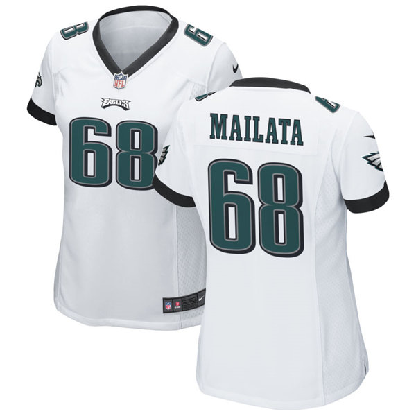 Womens Philadelphia Eagles #68 Jordan Mailata Nike White Limited Jersey Womens Philadelphia Eagles #68 Jordan Mailata Nike White Limited Jersey