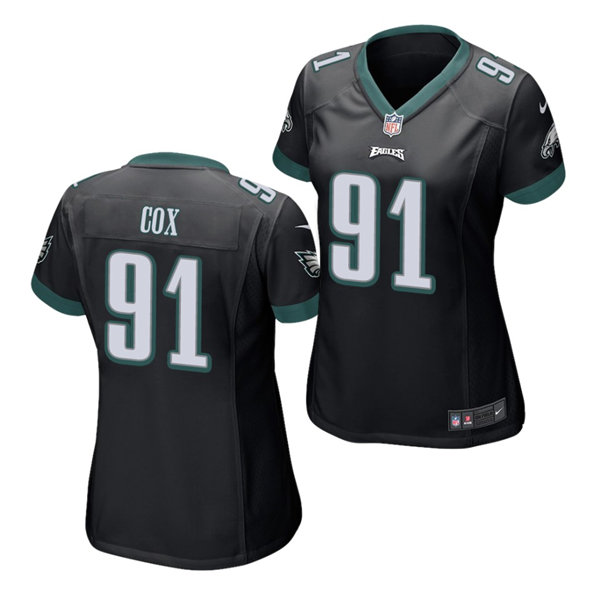 Womens Philadelphia Eagles #91 Fletcher Cox Nike Black Limited Jersey