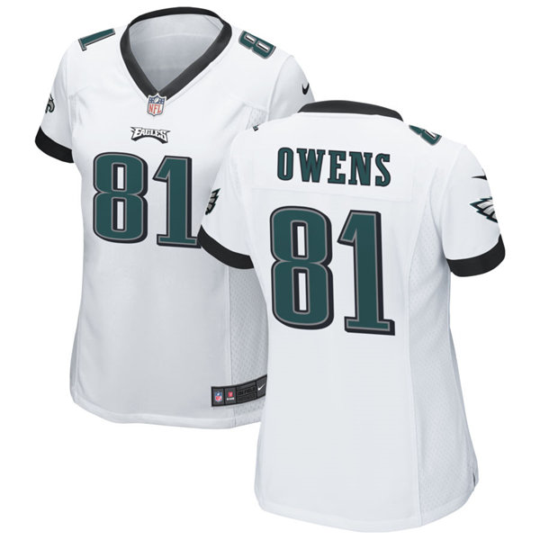 Womens Philadelphia Eagles Retired Player #81 Terrell Owens Nike White Limited Jersey