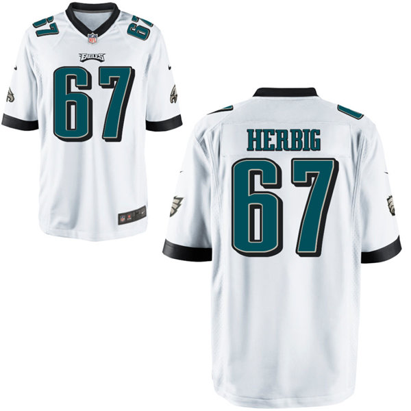 Mens Philadelphia Eagles #67 Nate Herbig Nike White Vapor Limited Jersey
