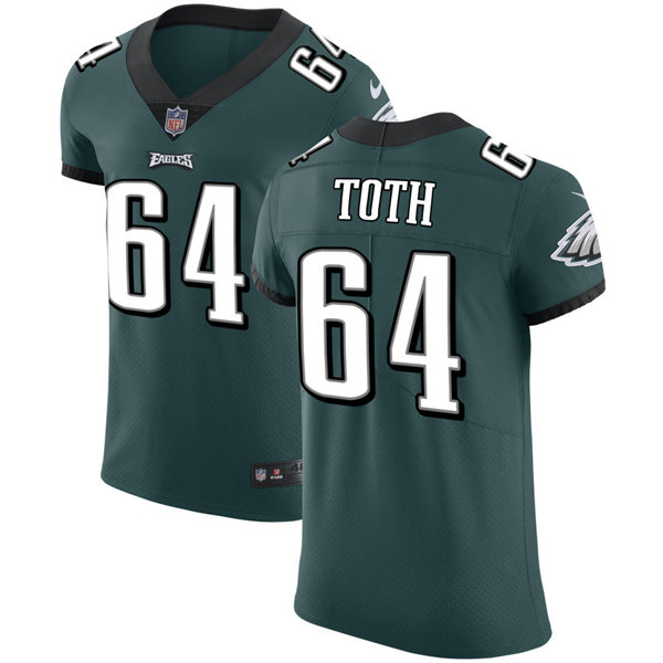 Mens Philadelphia Eagles #64 Brett Toth Nike Midnight Green Vapor Limited Jersey