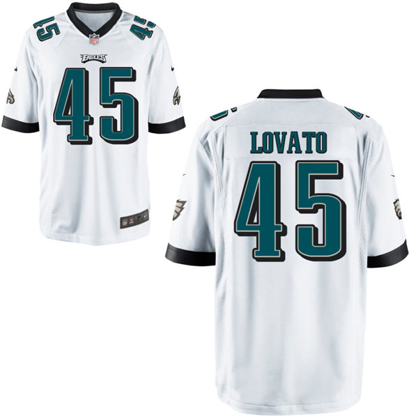 Mens Philadelphia Eagles #45 Rick Lovato Nike White Vapor Limited Jersey