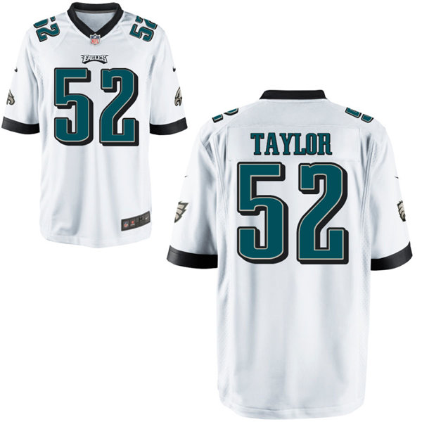Mens Philadelphia Eagles #52 Davion Taylor Nike White Vapor Limited Jersey