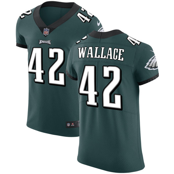 Mens Philadelphia Eagles #42 K'Von Wallace Nike Midnight Green Vapor Limited Jersey