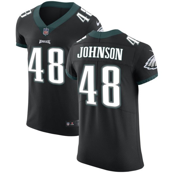 Mens Philadelphia Eagles #48 Patrick Johnson Nike Black Vapor Limited Jersey