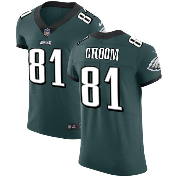 Mens Philadelphia Eagles #81 Jason Croom Nike Midnight Green Vapor Limited Jersey