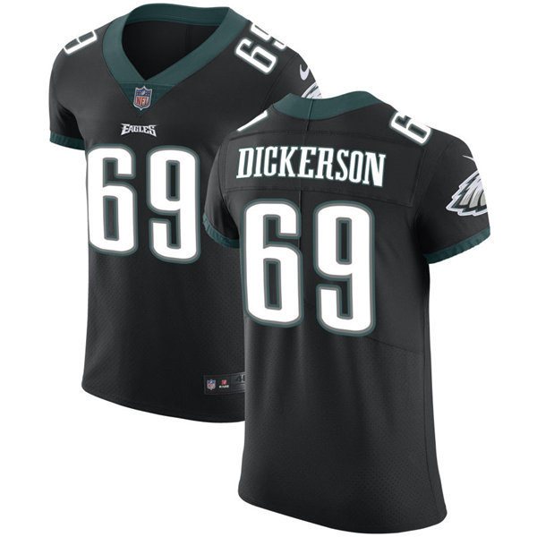 Mens Philadelphia Eagles #69 Landon Dickerson Nike Black Vapor Limited Jersey