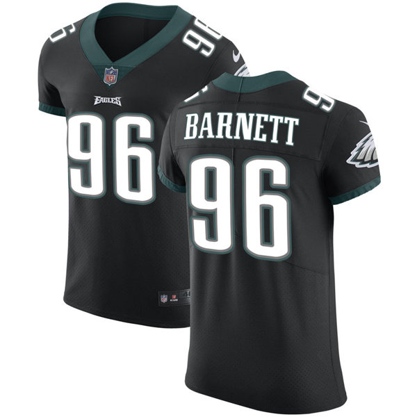 Mens Philadelphia Eagles #96 Derek Barnett Nike Black Vapor Limited Jersey